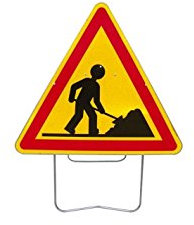 Nadia- Panneau de signalisation de danger AK5 Travaux - AK51000SUPPORT - Caracterisation du danger,presence_support,taille_tanneau_en_mm -