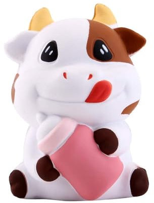 Anboor Squishies Kuh Langsam Steigend Squeeze Spielzeug Süß Kawaii Milch Flasche Slow Rising Antistress Squishies Spielzeug für Kinder Erwachsene (8*6,5*11,5cm, 1 Stück)