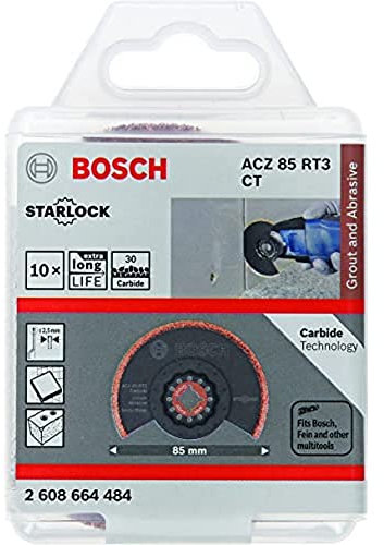 Bosch Professional 10x Segmentsägeblatt ACZ 85 RT3 (für Mörtel, Körnung 30, Ø 85 mm, Zubehör Multifunktionswerkzeug)