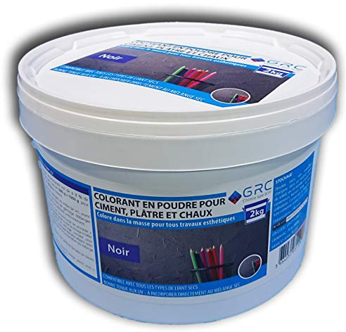 GRC - Colorant NOIR en poudre pour ciment, plâtre et chaux 2kg