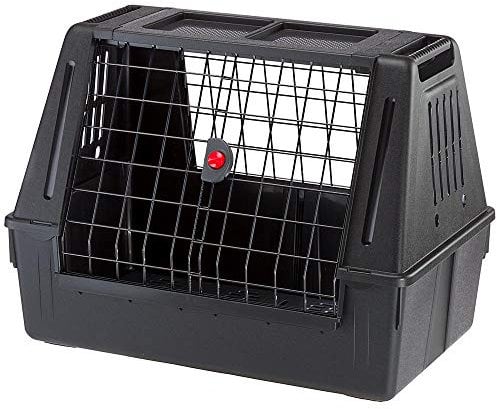 Ferplast ATLAS CAR 80 SCENIC Trasportino per Cani da Auto con Doppia Finestra, Tappeto Drenante, Portaoggetti, Maniglie, Doppia Apertura Scorrevole con Chiusura Sicura, Max 20 kg, 82 x 51 x h 61 cm