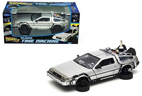 OPO 10 - Flugauto Delorean (mit fliegenden Rädern) aus dem Film ZURÜCK IN DIE Zukunft II – Maßstab 1:24 – Ref. 22441FV