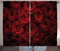 ABAKUHAUS Dunkelrot Rustikaler Gardine, Tropfen von Blooming Bouquet, Schlafzimmer Kräuselband Vorhang mit Schlaufen und Haken, 280 x 260 cm, Schwarz Rot