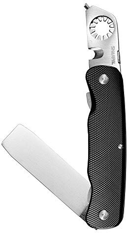 SHARPAL 179N 5-in-1 Broadhead Sharpener with Wrench, Fletching Stripper, Dual Grit Diamond Sharpening Stone, Anodized Aluminum Handle with Pocketclip, Ideal for Archer and Hunter, Outdoorsman
