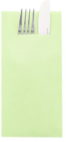 Mank Airlaid Besteckservietten Uni | 40 x 40 cm | 1/8-Falz | Premium Einweg-Serviette | saugstark | Basic | 75 Stück (Pistazie)