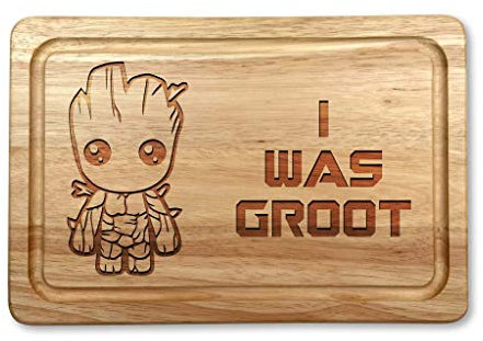 Schneidebrett aus Hartholz, Aufschrift „I was Groot“