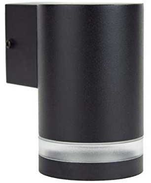 Grafner Aluminium Wandlampe schwarz, mit nach unten gerichtetem Lichtschein, IP44, GU10 Fassung, Wandleuchte rund Down Light Wand Lampe Außen Hof Einfahrt nach unten scheinend