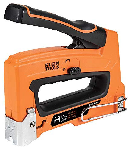 KLEIN TOOLS Grapadora resistente para voz, datos, vídeo y cable no metálico (Romex) para grapas de 1/4, 5/16 y 19/32 pulgadas 450-100