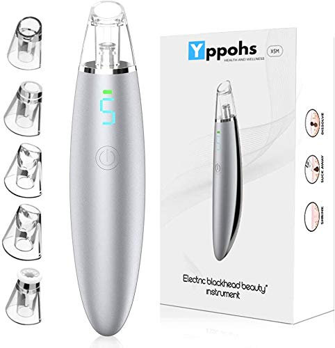 YPPOHS Extracteur de points noirs USB rechargeable pour enlever les points noirs avec 5 niveaux d'aspiration et 5 sondes de rechange pour points noirs tenaces, points blancs