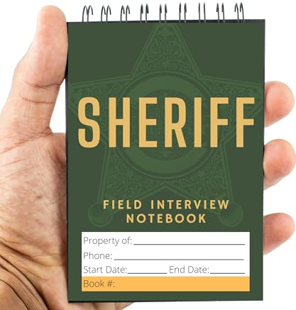 Notizblöcke für Strafverfolgungsvorfälle, Sheriff, Sicherheits- und Polizeiausrüstung, EDC-Offiziers-Notizbuch, Polizisten-Geschenke, Interviewausrüstung, Zubehör, Buch, 6 Stück (Sheriff)