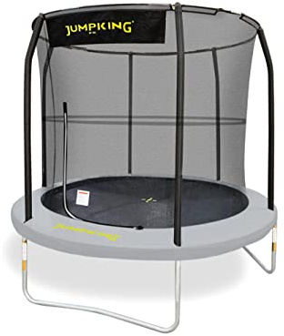 Jumpking 10ft Round Tyro Trampoline With Safety Enclosure Net and Ladder ❘ Outdoor Trampoline For Adults & Kids, Polyethylene Surround Pad & UV Protected Safety Net For Safe Bouncing
