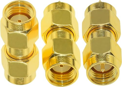 TUOLNK SMA Adapter Kit - Gerader HF Koax Anschluss für Funk Verlängerungskabel Router RP SMA Stecker auf Stecker Koppler Konverter 3er Pack