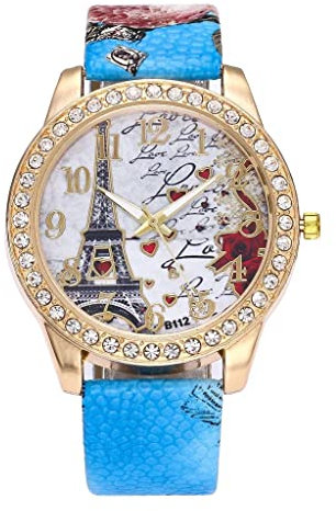 Uhren Herren Armbanduhr Quarz Uhr Herrenuhr Quarzuhr Sportuhr Outdooruhr Watch für Männer 2022 Herren Mode Militär Uhren Luxury Vintage Paris Eiffelturm Damenmode Uhr Kristall Leder Quarz Armbanduhr