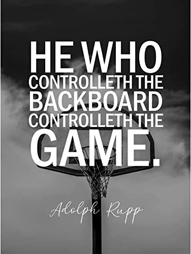 Artery8 Sport Quote Basketball Coach Adolph Rupp Control Backboard, Control Game Typography Unframed Art Print Poster Wall Decor 12x16 inch
