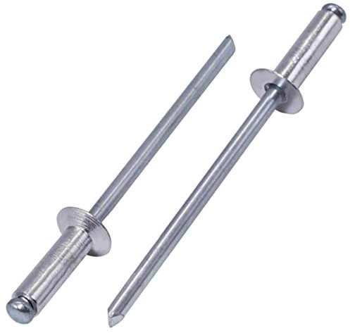 SKIR'CO (100 Stück) Aluminium Senkkopf Blindnieten 3,0 x 12 mm, Stahldorn, Popnieten