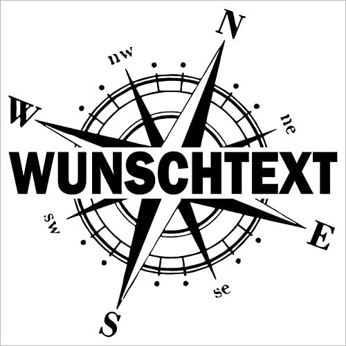 myrockshirt Kompass Aufkleber mit Wunschtext Größe,Farbe,Text,Stil wählbar Camper Camping Womi Wohnwagen Urlaub Pick-Up Wohnmobil Kompassrose