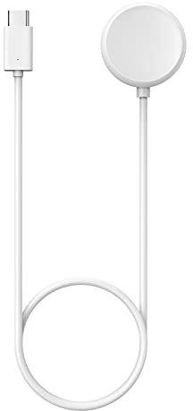 MoKo Cargador Compatible con Google Pixel Watch, 1M Tipo-C Cable, Cable de Carga USB, Carga Inalámbrica Magnética con Protección contra Sobrecarga y Cortocircuito, Reloj Inteligente Accesorios, Blanco