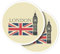 Vinyl-Aufkleber, rund, 10 cm, London Big Ben Travel England UK, für Laptops, Tablets, Gepäck, Scrapbooking, Kühlschrank, #56337, 2 Stück