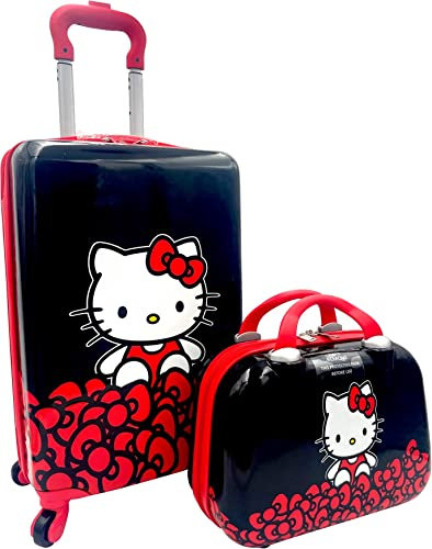 Fast Forward Kinder-Handgepäckkoffer und Kosmetikkoffer, Hartschale, 50,8 cm, Mehrfarbig, Carry-On 20, Hello Kitty