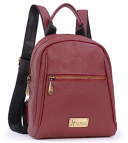 Catwalk Collection Handbags – Petit Sac à Main Portés Dos Femme en Cuir - Sac A Dos - Bretelles Réglables - ZOEY - Rot
