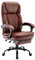 WOTSTA Ergonomischer Bürostuhl PU Leder mit Fußstütze, Bürostuhl Chefsessel mit Hoher Rückenlehne und Verdickte Polsterung, Computerstuhl Schreibtischstuhl höhenverstellbar Brown