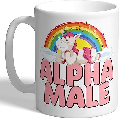 I Love Mugs - Alpha Male - Unicorn Rainbow - Mug, Ceramic, 11fl.oz.