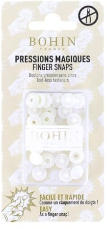 Bohin - Bohin Plastique Blanc (9mm) Boutons-Pression - 8 Pièces