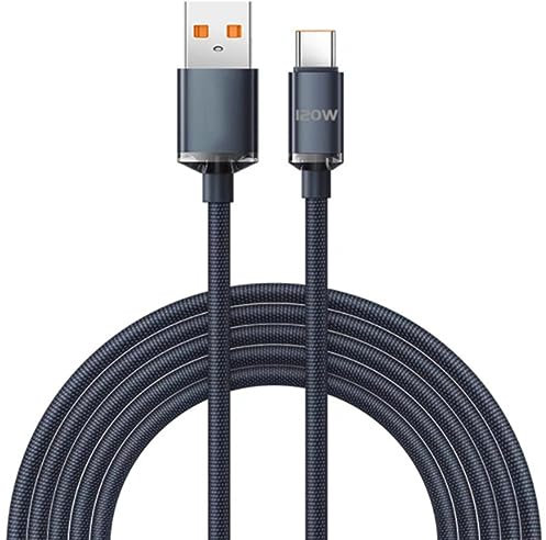YSJJZRL Cable USB Tipo C Trenzado 120W 6A Cable de Datos de Cargador súper rápido para Samsung S20 S22 S23 + A50 A51, etc. (0.25M,Negro)