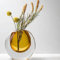 Scizorito Kristallvase, Moderne Dekorative Vase, Minimalistische Blumenvase, Heller Luxus-Stil für Home Decor, Mittelstück, Büro, Pampas Gras, Getrocknete Blumen, Blumen und Knospen (Bernstein)