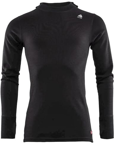 Aclima Warm Wool Hood Sweater V2 aus Merinowolle (L, Black)