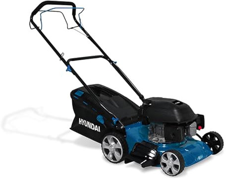 HYUNDAI Tondeuse Thermique Auto-tractée 139 cm³ Moteur 4 Temps, Largeur de Coupe 40,5 cm, Mulching, Bac de Ramassage 40L, Hauteur Réglable 7 Positions – HTDT4139