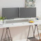 ShCuShan TV Stand/Monitor Riser Glass Green 110x30x13 cm,Wood Monitor Stand Riser, Desk Monitor Stand,Ergonomic LapT O P Printer Stand with Cable Management for Computer, Notebook, iMac, PC