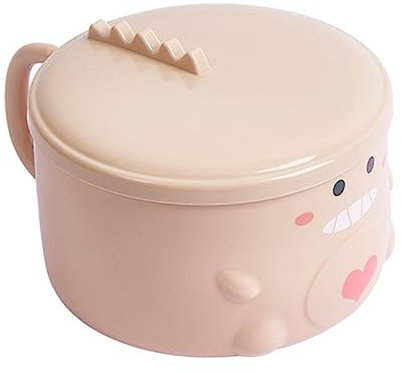 COLLBATH 1pc Instant Noodle Bowl Dinosaur Bowls Ramen Maker Noodle Pot Soup Mug Microwave Pasta Insulated Ramen Bowl Cartoon Bowls Hand-Pulled Noodle Stainless Steel Pink Warming Soup Child