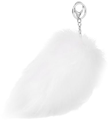 Fuchspelzschwanz-Schlüsselanhänger, super riesig, flauschig, echter Fuchsschwanz, Anhänger, hängende Ornament, Cosply Spielzeug, Handtasche, Zubehör, Schlüsselanhänger (B), B, Einheitsgröße, B,