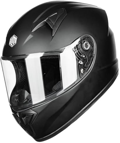 ILM Casque Moto Intégral Enfant Full Face pour Garçon et Fille ECE Model MF521,Noir Mat,L