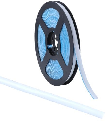 GORGECRAFT 8mm Sealant Strip Self Adhesive 6M Mildewproof Gap Tape Bathroom Caulk Strip Floor Edge Trim Ceramic Tile Gap Decorative Tape for Ceiling Stove Shower Sink Bathroom Wall Corner, White