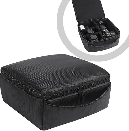 AYVANBER Water Resistant Camera Insert Bag High-Capacity Shockproof and Waterproof DSLR SLR Camera Case Upgraded Version and Lens Storage Carrying Case (Black)