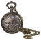 JewelryWe One Piece Taschenuhr mit Kette: Vintage Hohl Totenkopf Schädel Analog Quarz Kettenuhr Antik Bronze Anime Cartoon Uhr Anhänger Halskette Geschenk für Anime-Liebhaber Unisex