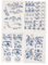 Artibetter 1 Satz Blaue Und Weiße Aufkleber Abziehbild Papier Aufkleber Mit Wasserrutsche Unterglasur-Keramik-Transfer Transferaufkleber Keramik-Aufkleber 4blätter
