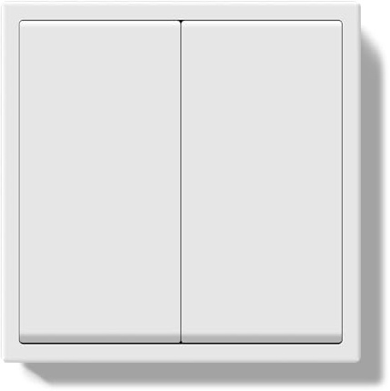 BSEEDLIFE Lichtschalter Unterputz 2 Fach 1 Weg，80 * 80mm Wippschalter mit Reset-Funktion，Modern Wandschalter mit PC Rahmen, Kabelklemmen & Krallen, Lichtschalter Weiß