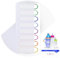 MBAIYO 136pcs Waterproof Name Labels, Self Laminating Write On Name Stickers Removable Water Bottle Name Labels Reusable Self-Adhesive Tag Stickers Colorful Lines School Cup Plastic Daycare Supplies