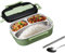 Heidouse Lonchera térmica, 1L 3 compartimentos lonchera de acero inoxidable, recipiente de alimentos aislados a prueba de fugas con cubiertos y portátiles portátiles para niños adultos