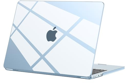 BlueSwan Compatibile con Cover MacBook Air 13 M4 M3 M2 2025 2024 2022, Custodia Mac Book Air 13,6 Pollici A3240 A3113 A2681 Plastica Rigida Laptop Case - Celeste Trasparente