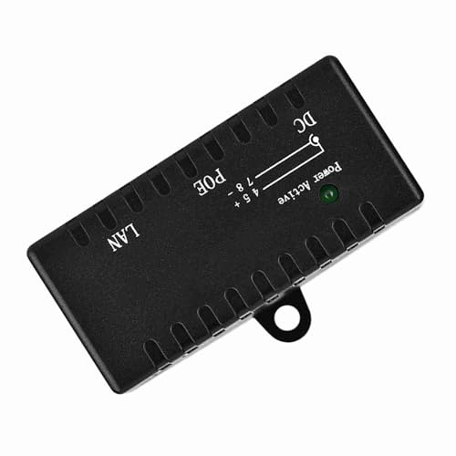 PoE-Splitter, Langlebige Lösung mit Robustem ABS-Material, Fast-Ethernet-Adapter für LAN-Netzwerk für WLAN-Access-Points, Überwachungskameras und Smart-Home-Geräte