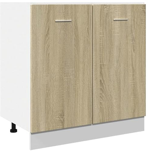 Eleganz Unterschrank Lyon aus Sonoma-Eiche 80x46x81,5 cm - Küchenunterschrank aus Holzwerkstoff für Moderne Küchen - Stauraumlösung mit stilvollem Design
