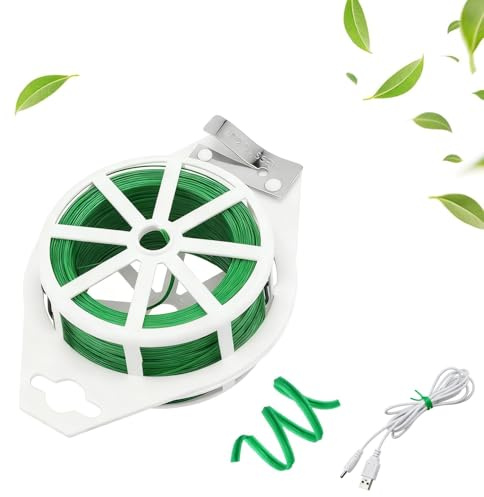 SKYPRO 1 rouleau de 100 m de long multifonctionnel en plastique et acier vert serre-câbles robuste et réutilisable pour plantes de jardin