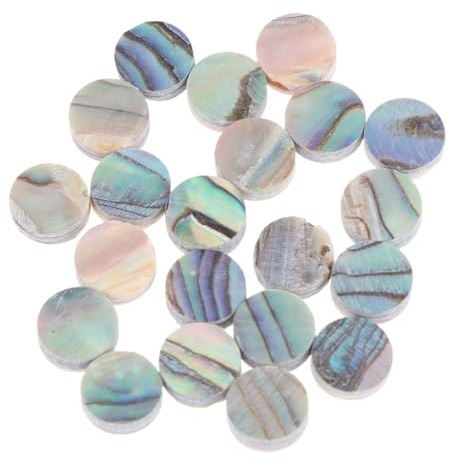 Abalone Gitarrenpunkte Runde Muschel 6mm für Gitarre | Griffbretteinlagenmaterial, Rundform zur Dekoration, Geeignet für Ukulele und Gitarre, 20 Stück