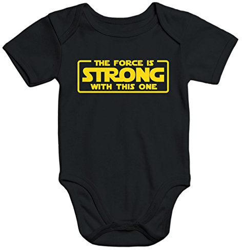 MoonWorks Baby-Body mit The Force is Strong with This one Aufdruck Bio-Baumwolle Kurzarm