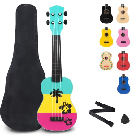 CB SKY Soprano Ukulele Hawaiian Guitar Musical Instrument for Students Beginners Kids Students, 21 Inch Ukulele Toy for Kids Starter Gift