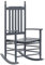 vidaXL Pappelholz Schaukelstuhl mit gebogener Sitzfläche Gartensessel Gartenstuhl Relaxstuhl Ruhesessel Sessel Schwingstuhl Schwingsessel Holzstuhl Grau